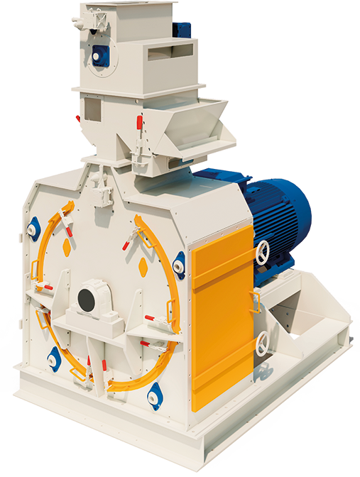 80/GL-4 hammer mill with drum feeder and stone remover